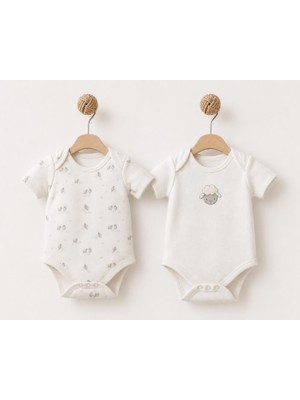 BabyCosy Organic Wear Bebek 2li Kısa Kollu Zıbın Body %100 Organik Pamuk, BEBEK-YENIDOĞAN-CSY8300