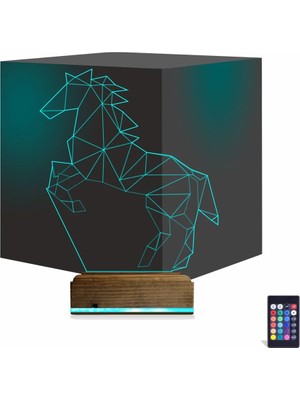 Luvivia At Tasarım Polygonal 3D Lamba - Masa Gece Lambası