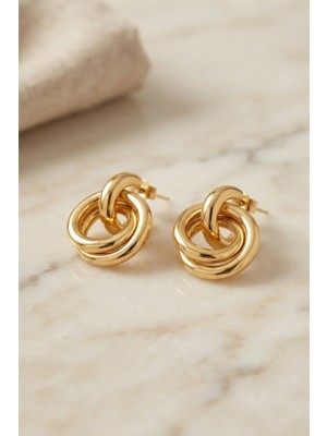316L Çelik Gold Renk Halka Model Küpe - Lisinya