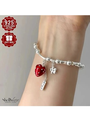 ShellWetr Berry Bliss 925 Ayar Gümüş Bileklik Sevgililer Günü , Annenize Verilecek En Güzel Gümüş Hediyesi SB01, 0