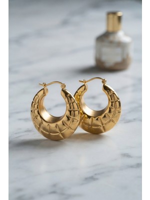 316L Çelik Gold Renk Bohem Halka Model Küpe - Lisinya