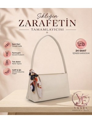 Yasel Takı & Çanta Siena Model Kadın Fular Detaylı Fermuarlı Baget El Kol ve Omuz Çantası