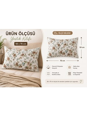 Fugo Yastık Kılıfı 2'li Set 50X70 cm | Çift Kişilik Yatak Yastık Kılıfı | Yumuşak Dokulu Yatak Tekstili