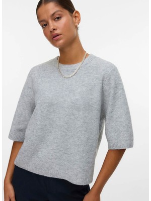 Vero Moda Gri Kadın Bisiklet Yaka Kazak 10325934-BS000086