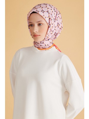 Belli Fresh Geometrik Desen Pembe Pure Eşarp 3 - 09