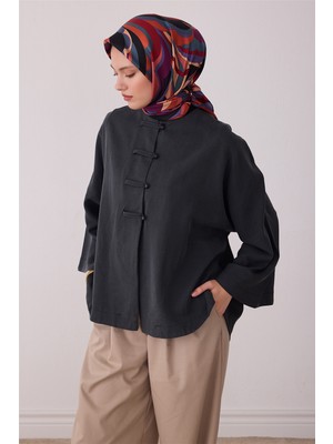 Belli Mor Soyut Desen %100 Twill Ipek Eşarp 4414-80