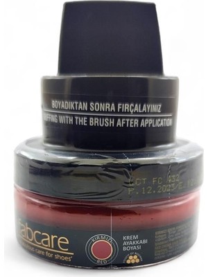 Fabcare 1001 Krem Deri Boya Cam Kavanoz 50 Ml-Kırmızı