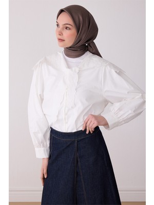 Belli Kahve Düz Desen %100 Twill Ipek Eşarp 4305 - 02