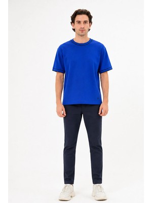 gmg firenze Gmg Fırenze Lacivert Erkek Bisiklet Yaka Oversize T-Shirt GU26MSS04010