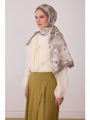 Belli Fresh Çiçek Desen Bej Vual Şal 4149 - 109
