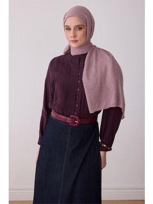 Belli Fresh Krinkıl Dokulu Gül Kurusu J.dubai Ekose Şal - 32