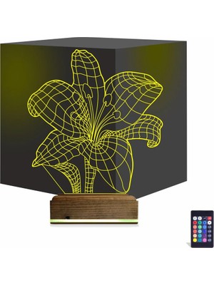 Luvivia Orkide Çiçek 3D Lamba - Masa Gece Lambası