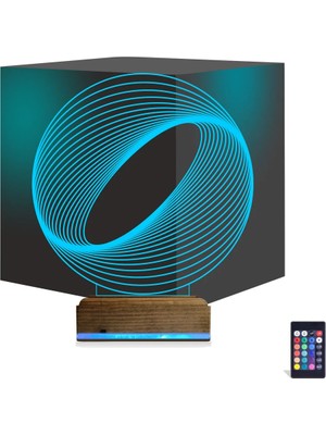 Luvivia Geometrik Dekoratif 3D Lamba - Masa Gece Lambası