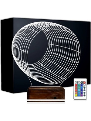 Luvivia Geometrik Dekoratif 3D Lamba - Masa Gece Lambası