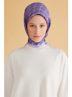 Belli Fresh Geometrik Desen Mor Pure Eşarp 7 - 24
