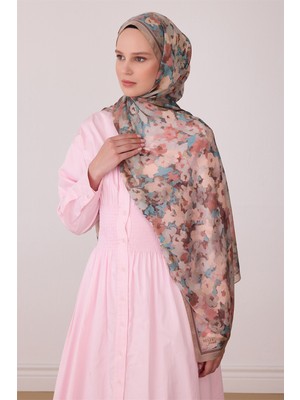 Belli Fresh Çiçek Desen Bej Aura Şal 4274 - 38