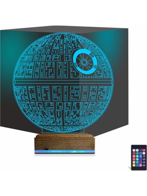 Luvivia Death Star Ölüm Yıldızı 3D Lamba - Masa Gece Lambası