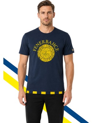 Fenerbahçe Erkek Tribün Tek Renk Logolu T-Shirt