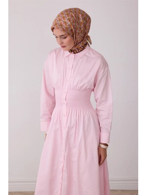 Belli Pembe Geometrik Desen %100 Twill Ipek Eşarp 4403-31