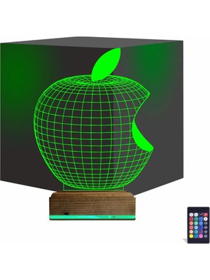 Luvivia Elma Diyetisyen 3D Lamba - Masa Gece Lambası
