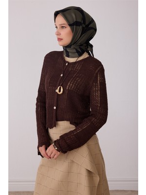 Belli Haki Soyut Desen %100 Twill Ipek Eşarp 4429-39