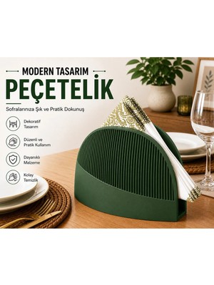 ATB Design Modern Tasarım Peçetelik | Dekoratif Masaüstü Peçete Tutucu | Şık ve Pratik Organizer