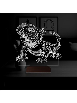 Luvivia Kertenkele Bukalemun 3D Lamba - Masa Gece Lambası