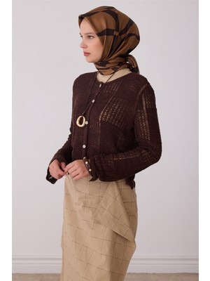 Belli Camel Soyut Desen %100 Twill Ipek Eşarp 4429-44