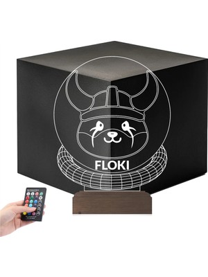 Luvivia Crypto Floki Coin Kripto Finans 3D Lamba - Masa Gece Lambası