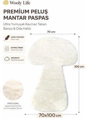 Wooly Life Peluş Halı Mantar Desen 70X100 Paspas Çocuk Odası