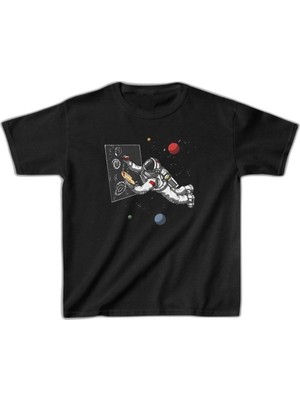 Zamerya Unisex Çocuk Baskılı T-Shirt - Siyah