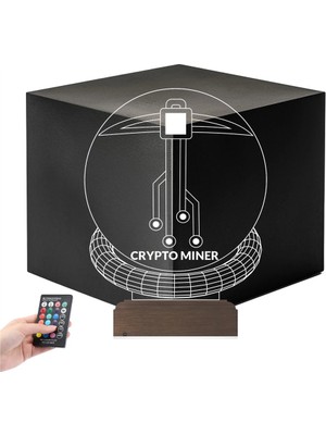 Luvivia Crypto Miner Mining Madenci Kripto Finans 3D Lamba - Masa Gece Lambası