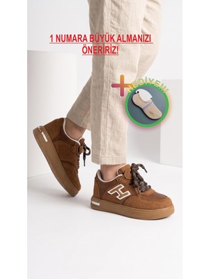 Prokids Unisex Cırtlı ve Bağcıklı Sneaker H Model - Günlük Rahat Taban Spor Ayakkabı + Çorap Hediye