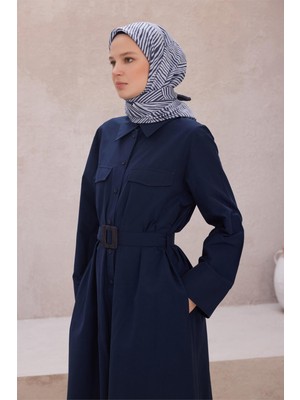 Belli Fresh Çizgili Desen Buz Mavisi Modal Eşarp 2102 - 10