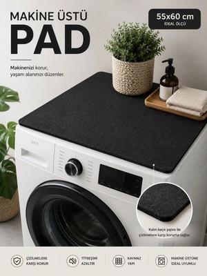 Wooly Life Keçe Bulaşık Makinesi Örtüsü Ped 55X60 Çamaşır Makinesi Koruyucu Örtü