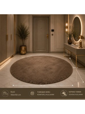 Wooly Life 150CM Oval Peluş Halı Tavşan Tüyü Premium