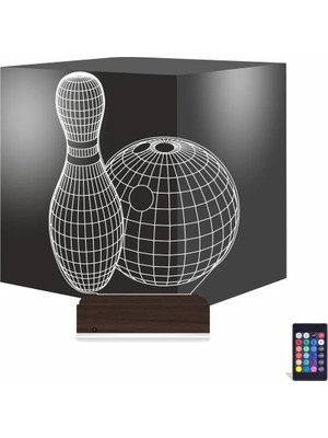 Luvivia Bowling Topu Labut 3D Lamba - Masa Gece Lambası