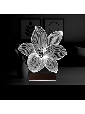 Luvivia Orkide Çiçek 3D Lamba - Masa Gece Lambası