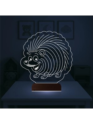 Luvivia Kirpi Tasarım 3D Lamba - Masa Gece Lambası