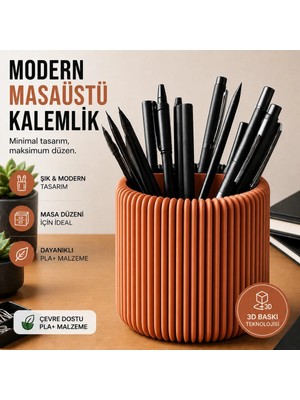 ATB Design Modern Minimal Kalemlik – Dekoratif Masaüstü Kalem Organizer | Ofis Masa Düzenleyici