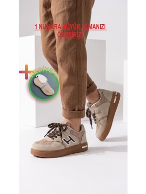 Prokids Unisex Cırtlı ve Bağcıklı Sneaker H Model - Günlük Rahat Taban Spor Ayakkabı + Çorap Hediye