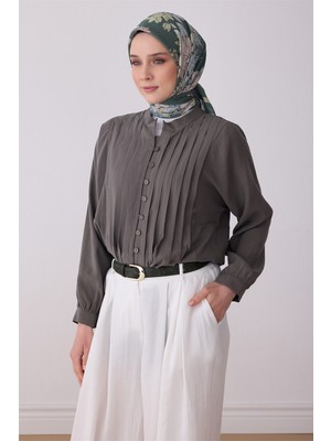 Belli Fresh Yaprak Desen Yeşil Paulista Eşarp 3487 - 06