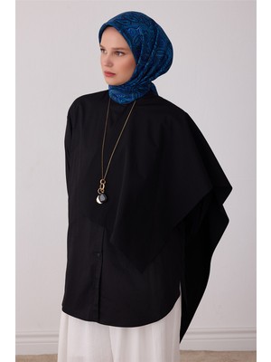 Belli Lacivert Etnik Desen %100 Twill Ipek Eşarp 4404-80