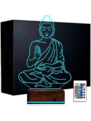 Luvivia Yoga Buda 3D Lamba - Masa Gece Lambası