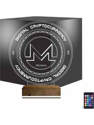 Luvivia Crypto Monero Coin 3D Lamba - Masa Gece Lambası