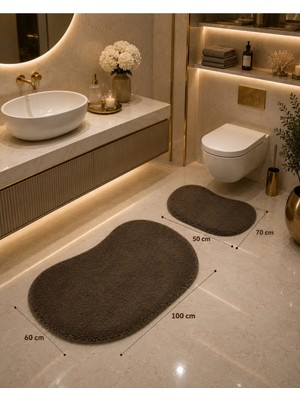 Wooly Life 2 Li Banyo Takımı Peluş Paspas Tavşan Tüyü 50X70 60X100