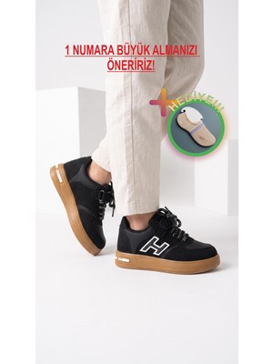 Prokids Unisex Cırtlı ve Bağcıklı Sneaker H Model - Günlük Rahat Taban Spor Ayakkabı + Çorap Hediye