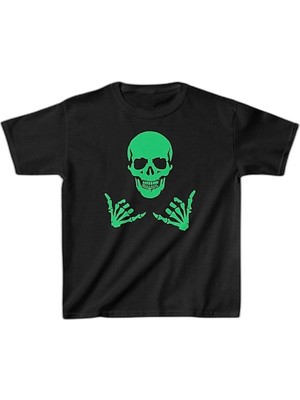 Zamerya Unisex Çocuk Baskılı T-Shirt - Siyah