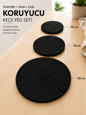 Wooly Life Tabak Borcam Porselen Koruyucu Ped Keçe Çizdirmez Kırılmaz 12 Parça