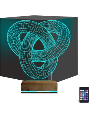 Luvivia Geometrik Dekoratif 3D Lamba - Masa Gece Lambası